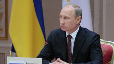Президент России Владимир Путин на заседании Высшего Евразийского экономического совета. Фото с места события Президент России Владимир Путин на заседании Высшего Евразийского экономического совета. Фото с места события