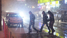 Во время снегопада в Москве Во время снегопада в Москве